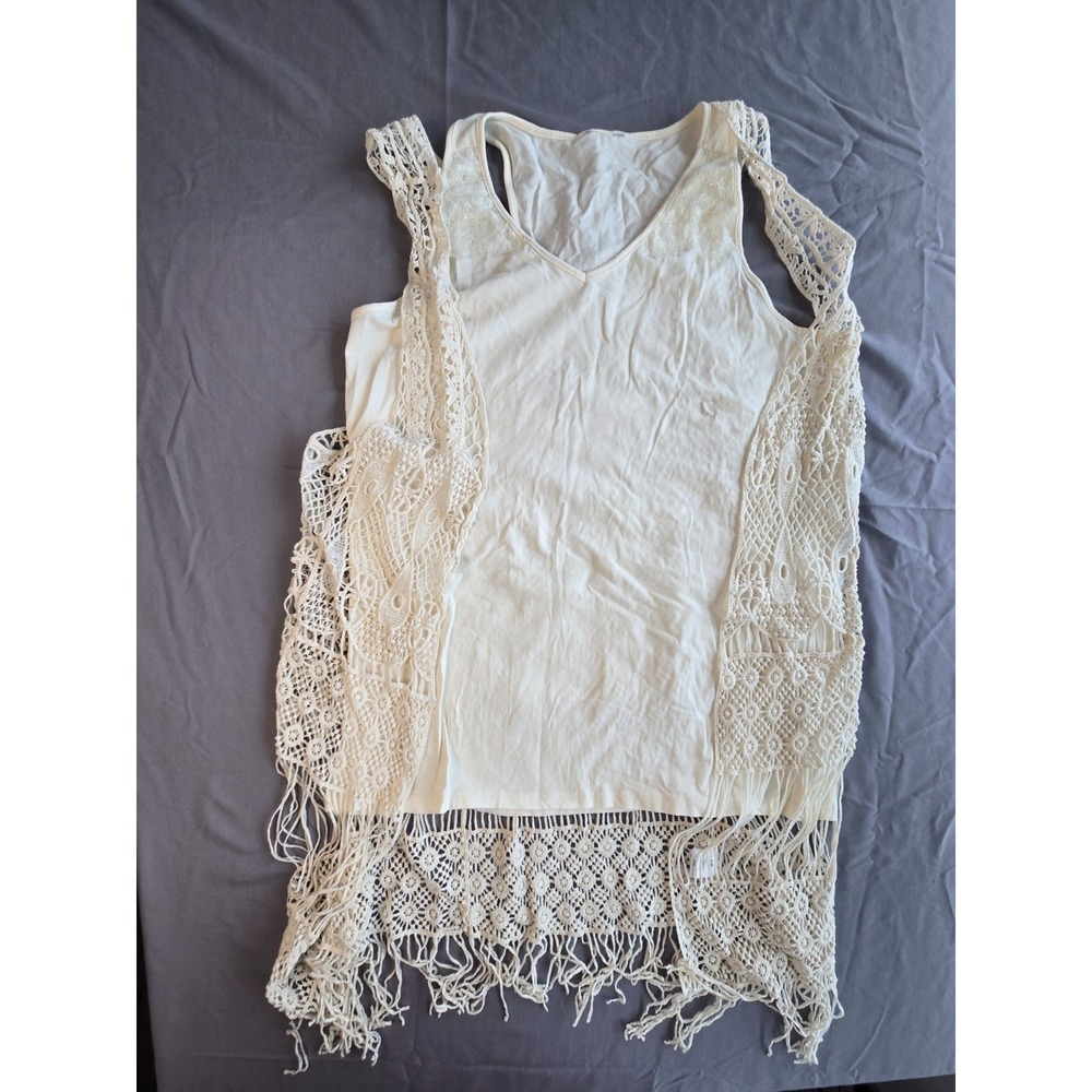 Crochet hook vest and tank top sleeveless Bohemian Whimsy Y2K